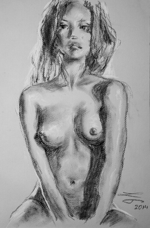 Classic-School-Original-Signed-Drawing-Of-A-Nude-Woman-by-Leonid-Tikh..jpg